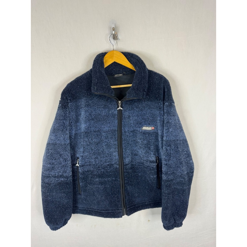 Muluc Patagonia Argentina Fleece Jacket Navy Blue Ombre Full Zip Mens M Orca